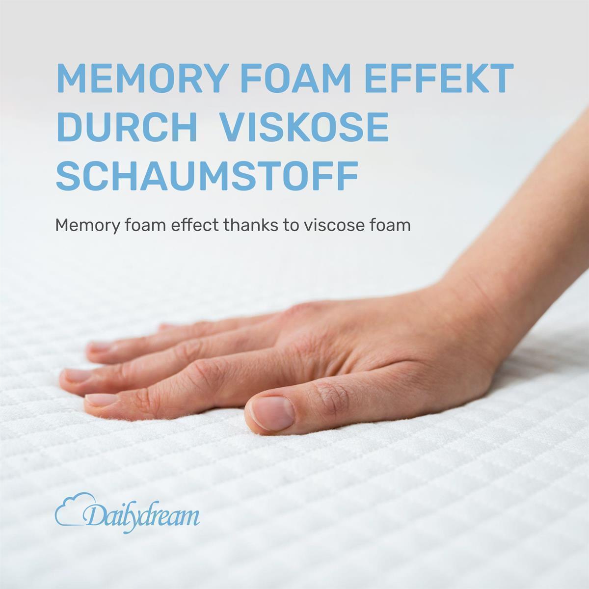 Dailydream viscoelastischer Matratzentopper “Model M“ mit Memory Foam Effekt, 140x220x5cm, Edition 