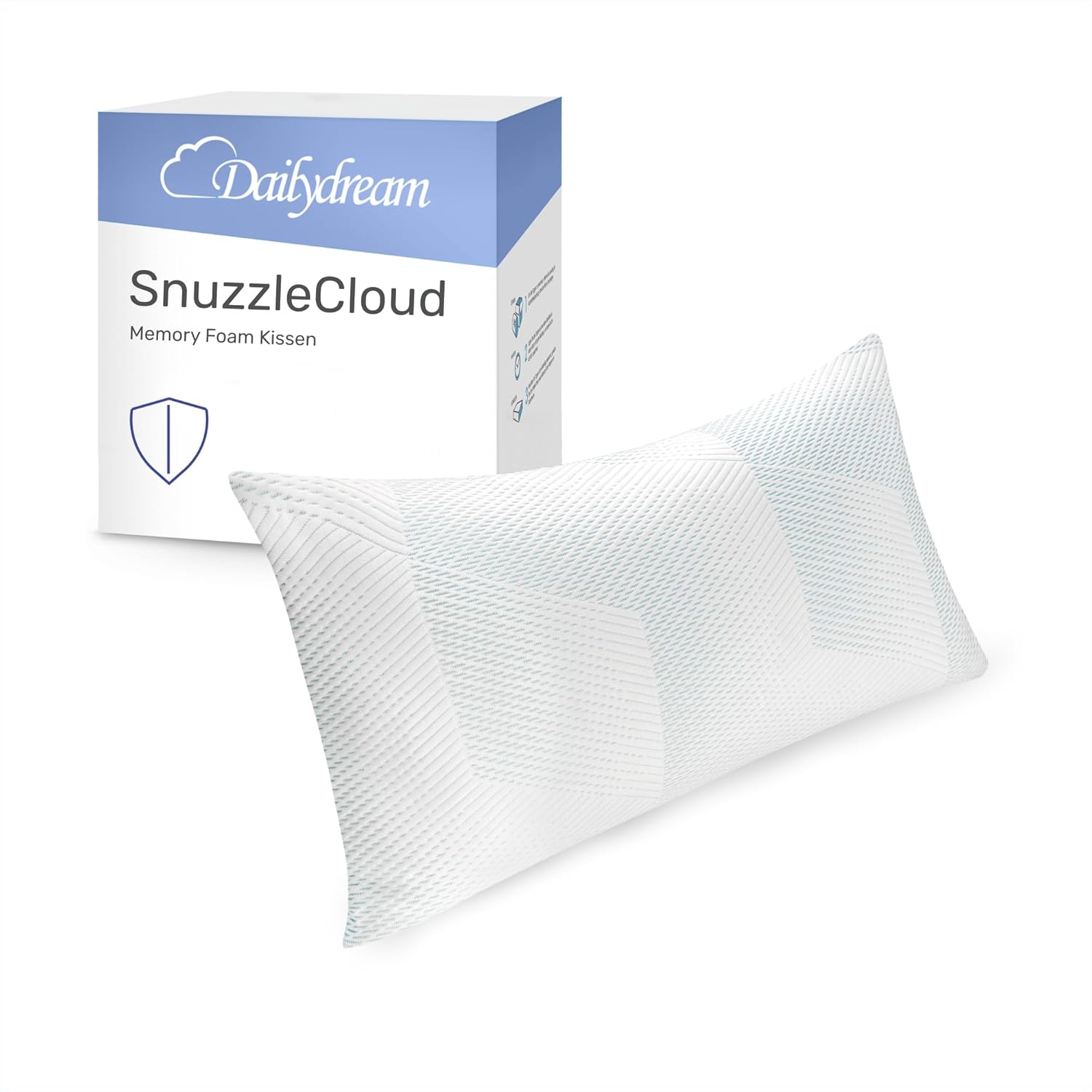 Dailydream SnuzzleCloud Almohada Viscoelástica, Almohada Ergonómica para Apoyar el Cuello, 80x40x20 cm, Blanco