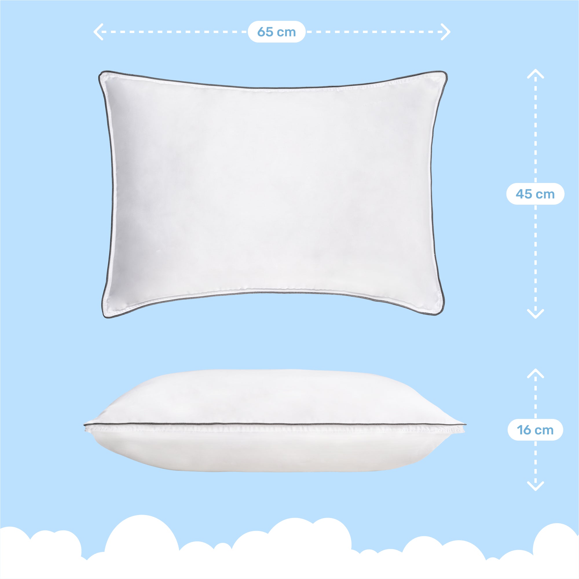 Almohada reversible de microfibra y viscoelástica Dailydream CozyCloud Twist, 65 x 45 cm